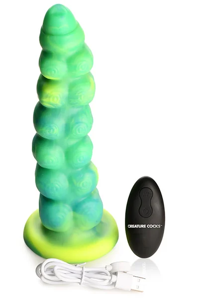Creature Cocks Squirmer 8.8" Thrusting & Vibrating Silicone Dildo with Remote — image 5 of 10