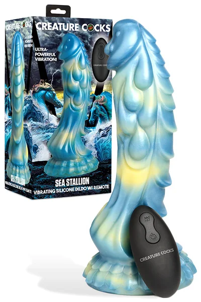 Creature Cocks Sea Stallion 8.3" Vibrating Silicone Dildo with Remote — image 7 of 18