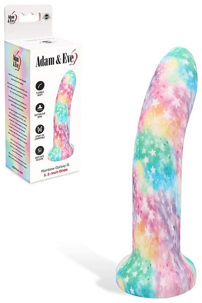 Adam and Eve Rainbow Galaxy 5.5" Suction Cup G-Spot Dildo — image 3 of 6