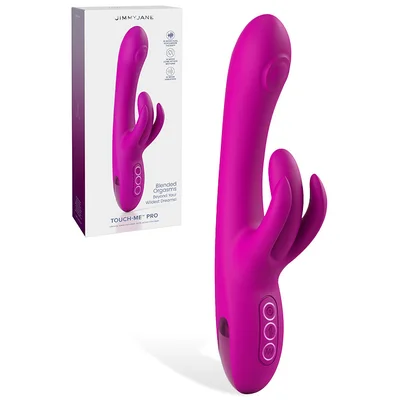jimmyjane touch me pro 925 rabbit vibrator with dual pulse g spot stimulation triple prong rabbit clitoral stimulator