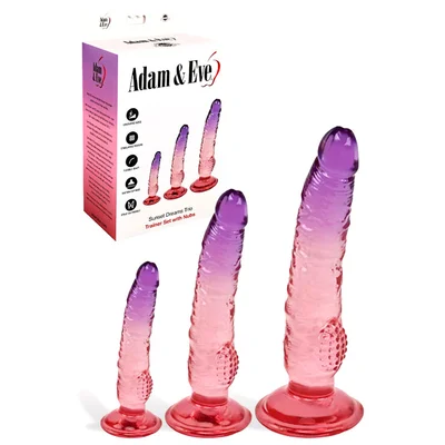 adam and eve dreams 3 piece textured dildo set