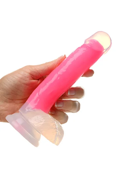 XR Brands Glow In The Dark 8.2" Silicone Dildo With Balls — image 3 of 4