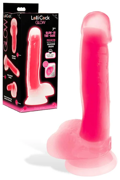 XR Brands Glow In The Dark 8.2" Silicone Dildo With Balls — image 5 of 8
