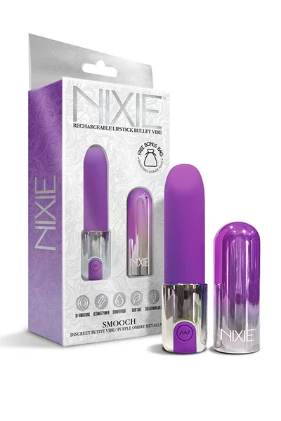 Global Novelties Nixie Smooch Rechargeable Lipstick 3.75" Bullet Vibrator — image 5 of 6