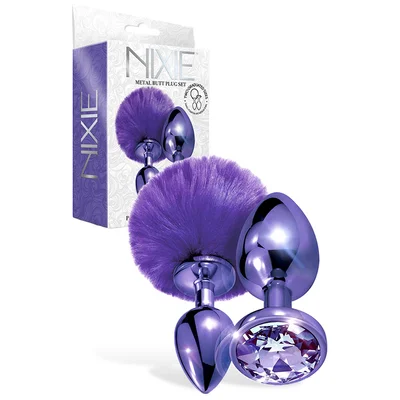 global novelties nixie jeweled metal pom pom two piece butt plug set