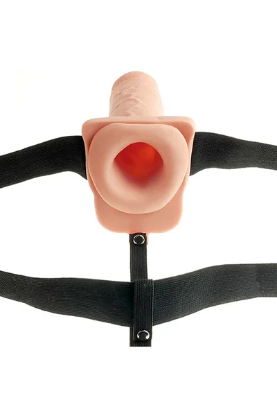 Pipedream 7" Hollow Vibrating Strap On Dildo with Balls — image 3 of 15