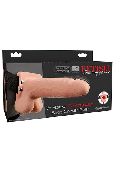Pipedream 7" Hollow Vibrating Strap On Dildo with Balls — image 15 of 15
