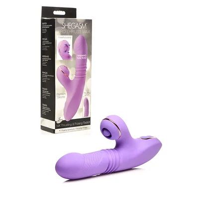 shegasm pro thrust max 9 heated thrusting rabbit vibrator with pulsing clitoral arm