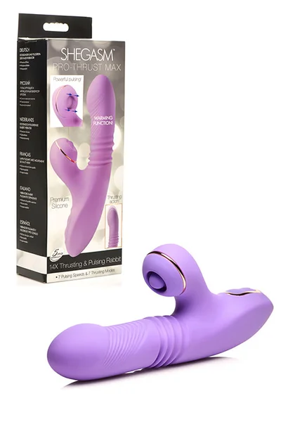 Shegasm Pro Thrust Max 9" Heated, Thrusting Rabbit Vibrator with Pulsing Clitoral Arm — image 6 of 10
