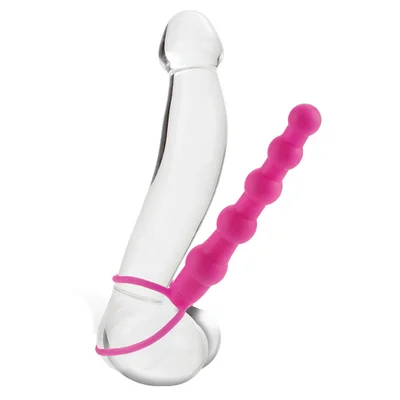 calexotics silicone beaded 575 dual penetrator strap on