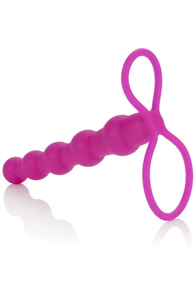 Calexotics Silicone Beaded 5.75” Dual Penetrator Strap On — image 3 of 18