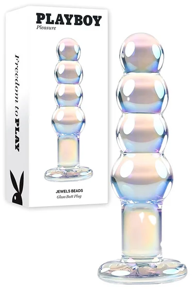 Playboy Jewels Beads 4.7" Glass Beaded Anal Plug — image 5 of 8
