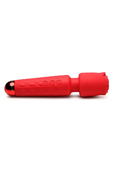 Bloomgasm Pleasure Rose 8" Silicone Wand Massager with Detachable Rose Head — image 3 of 5