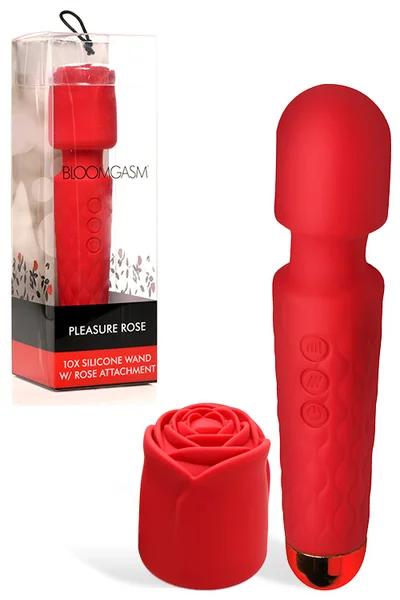 Bloomgasm Pleasure Rose 8" Silicone Wand Massager with Detachable Rose Head — image 6 of 10