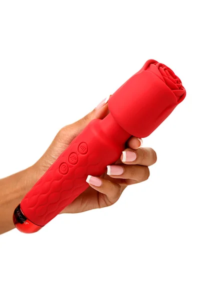 Bloomgasm Pleasure Rose 8" Silicone Wand Massager with Detachable Rose Head — image 4 of 5