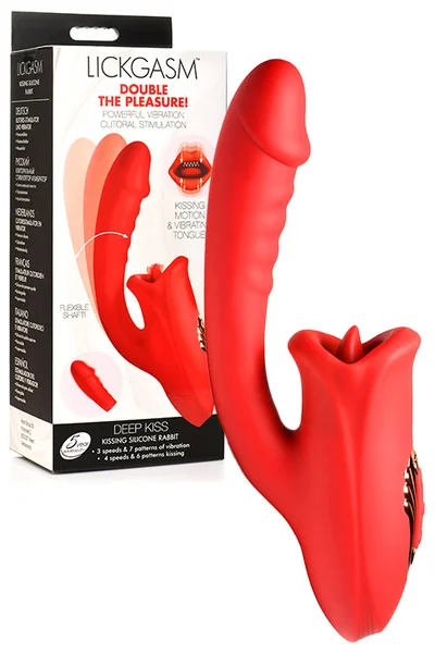 Lickgasm Deep Kiss 9.4" Kissing & Licking Silicone Rabbit Vibrator — image 5 of 8
