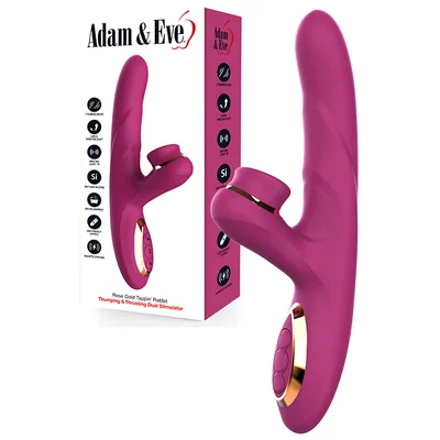 adam and eve rose gold tapping thrusting 88 rabbit vibrator