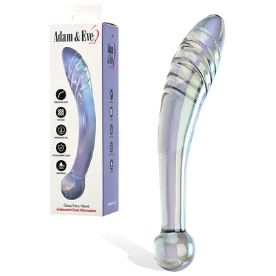 adam and eve fairy wand 875 ridged glass dildo
