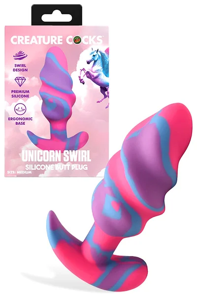 Creature Cocks Unicorn Swirl 4.5" Silicone Butt Plug — image 3 of 6