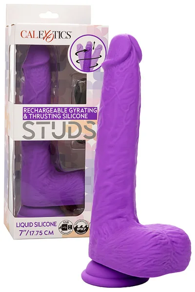 Calexotics Silicone Studs 9.5" Gyrating & Thrusting Realistic Dildo with Suction Cup — image 6 of 10