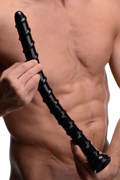 Hosed Flexible Textured 18" Anal Snake with Suction Base