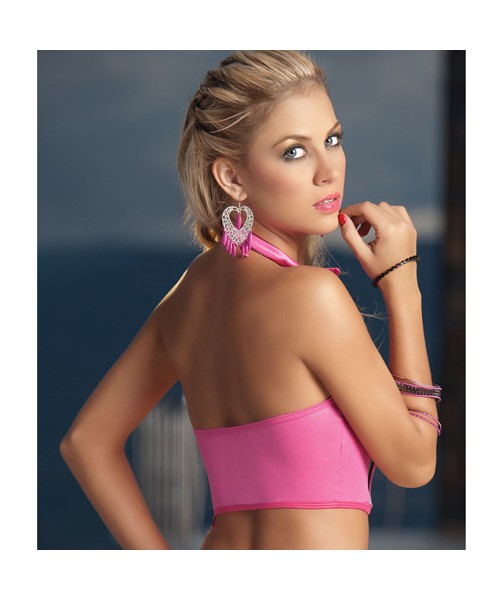 Fuchsia zipper detail two piece set