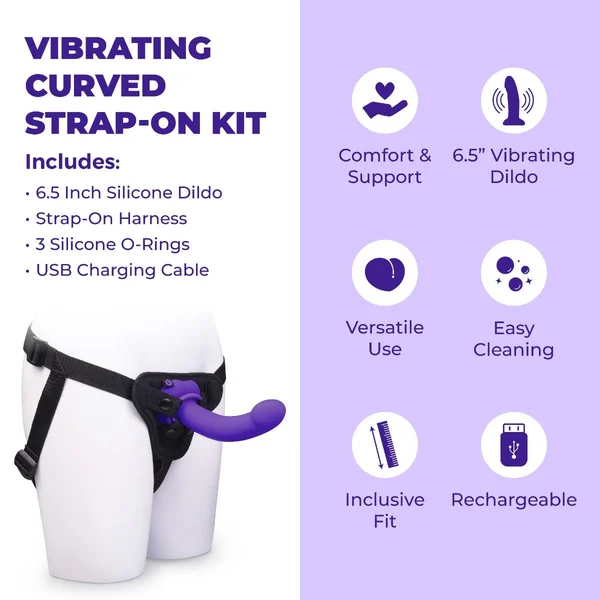 Vibrating Curved Strap On Kit — image 3 of 8