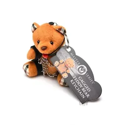 ms gagged teddy bear keychain