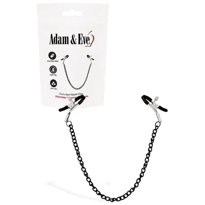 adam and eve eves noir nipple clamps with chain