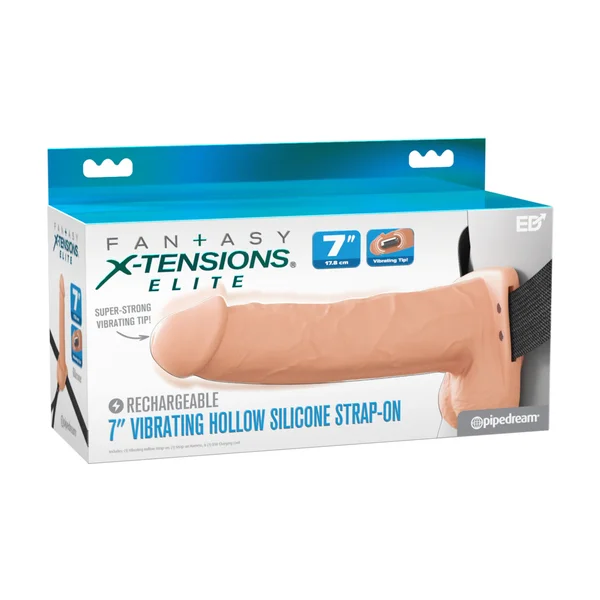 Fantasy X-Tensions Elite - Vibrating Hollow Silicone Strap-On — image 6 of 25
