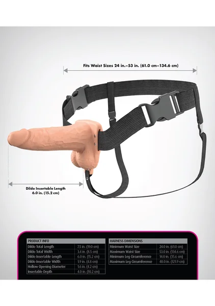 Fantasy X-Tensions Elite - Vibrating Hollow Silicone Strap-On — image 24 of 25
