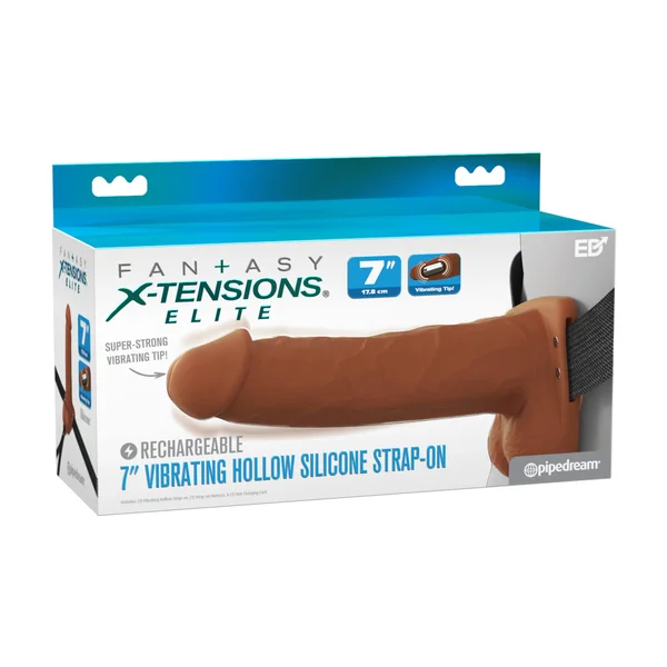 Fantasy X-Tensions Elite - Vibrating Hollow Silicone Strap-On — image 11 of 25