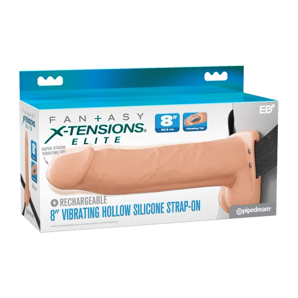 Fantasy X-Tensions Elite - Vibrating Hollow Silicone Strap-On — image 8 of 25