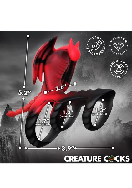 Creature Cocks - Dragon Flight Vibrating Silicone Cock Ring — image 4 of 5