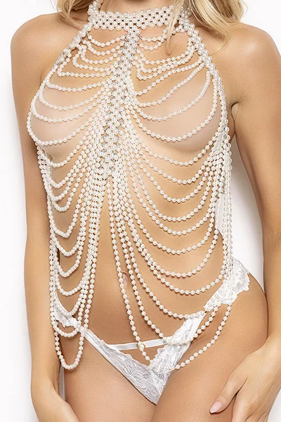 Pearl Cascade High Neck Draped Body Chain By Seven Til Midnight — image 3 of 3