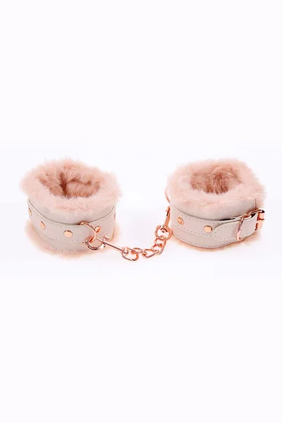 Sex & Mischief Peaches N Cream Fur Handcuffs — image 3 of 6