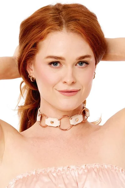 Sex & Mischief Peaches N Creame Ring Day Faux Leather Collar — image 3 of 4