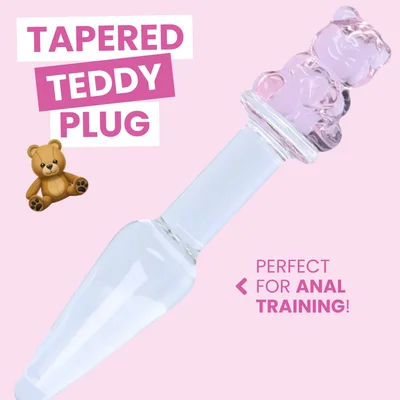 tapered teddy bear glass anal plug