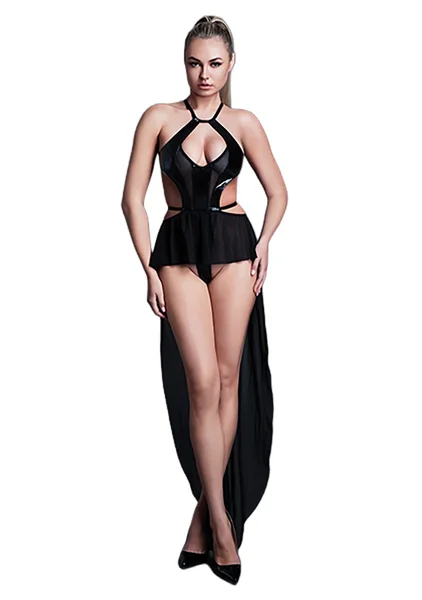 Take Me Vinyl and Mesh Teddy with Attached Skirt — image 4 of 4