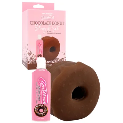 doc johnson goodhead 3 piece chocolate donut blowjob set