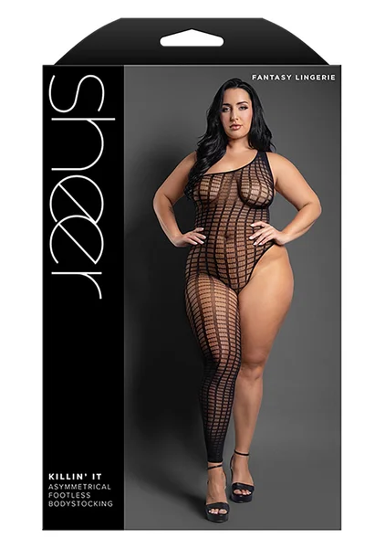 Killin' It Asymmetrical Footless Bodystocking - Queen Size — image 3 of 3