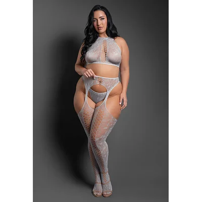 most wanted 3 piece gartered stockings set queen size