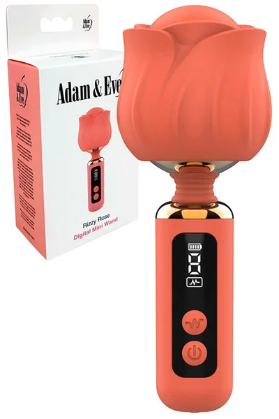 Adam and Eve Rizzy Rose 5" Digital Mini Wand Vibrator — image 3 of 18