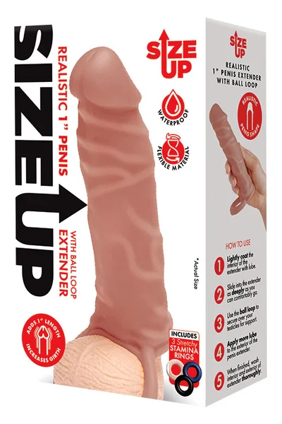 Size Up 5.9" Realistic Penis Extender With Ball Loop — image 6 of 18