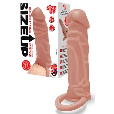 size up 59 realistic penis extender with ball loop
