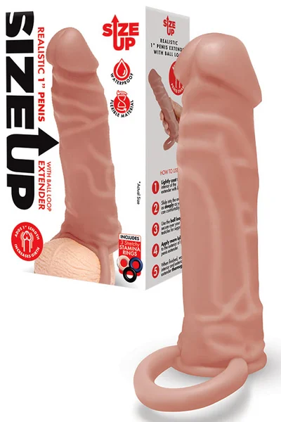 Size Up 5.9" Realistic Penis Extender With Ball Loop — image 7 of 18
