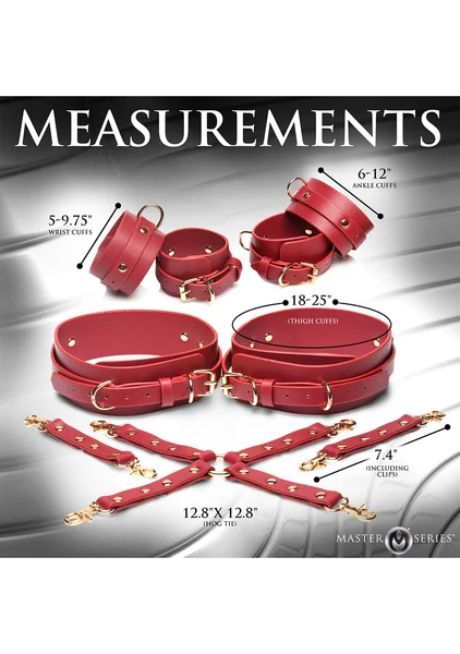 Crimson Captive Thigh, Wrist, Ankle Hog Tie Restraints — image 7 of 8