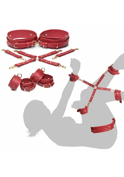 Crimson Captive Thigh, Wrist, Ankle Hog Tie Restraints — image 4 of 8