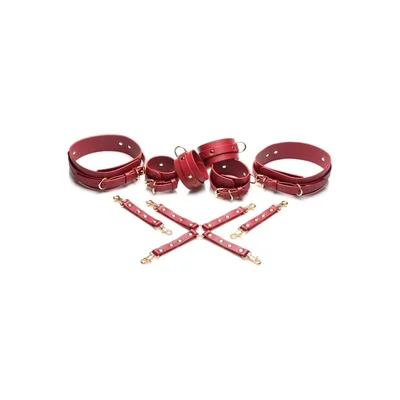 crimson captive thigh wrist ankle hog tie restraints