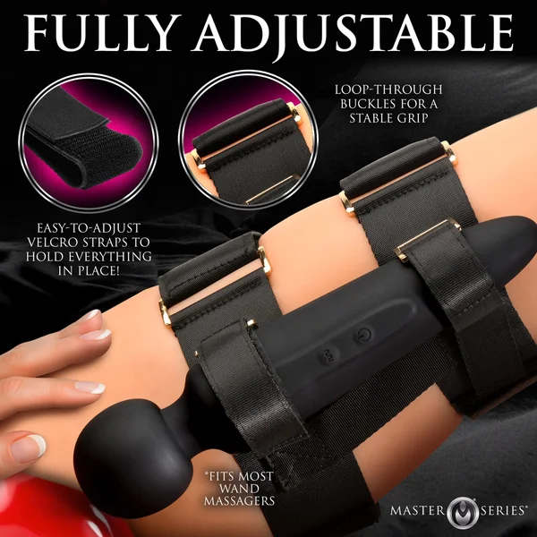 Master Series Thunderstick Thigh Strap Rechargeable Vibrating Wand with Harness — image 4 of 10